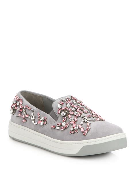 prada jeweled heels|Prada slip on sneakers women.